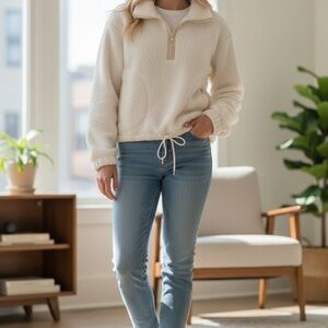No Boundaries Cream Sherpa Pullover